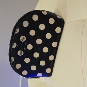 Kate spade polka sunshine dot cosmetic case Morgan Small Zip Bag Black White